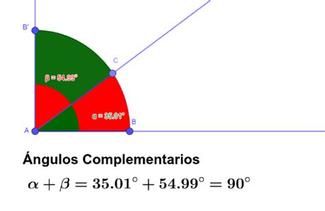 Ángulos Complementarios Geogebra