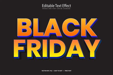 Premium Vector Black Friday Editable Text Effect