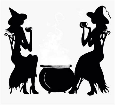 #witches #cauldron #black #silhouette - Witch With Cauldron Silhouette ...