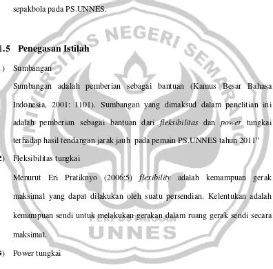 SUMBANGAN FLEKSIBILITAS DAN POWER TUNGKAI TERHADAP HASIL TENDANGAN