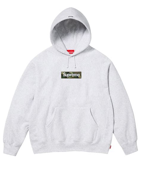 Supreme Box Logo Hooded Sweatshirt Fw23 Ash Grey Dropsystore