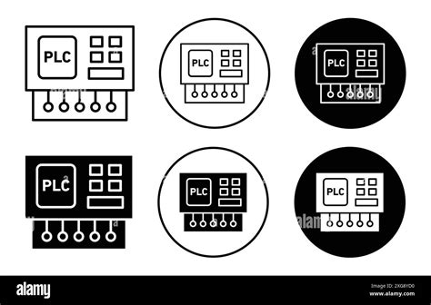 Plc Icon Vector Logo Set Collection For Web App Ui Stock Vector Image