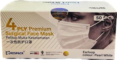 Bukan Kf Respack Ply Premium Surgical Face Mask Pearl White