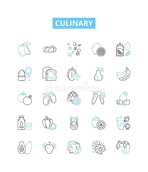 Culinary Vector Line Icons Set Cooking Baking Chef Cuisine Recipe