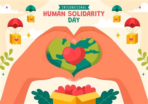 Ilustración vectorial del día internacional de la solidaridad humana