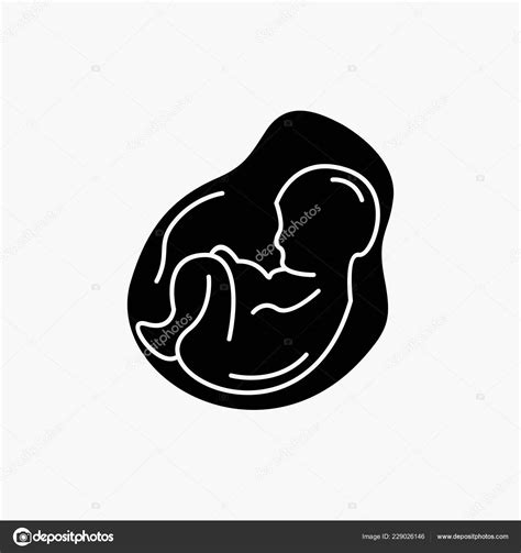 Baby Pregnancy Pregnant Obstetrics Fetus Glyph Icon Vector Isolated