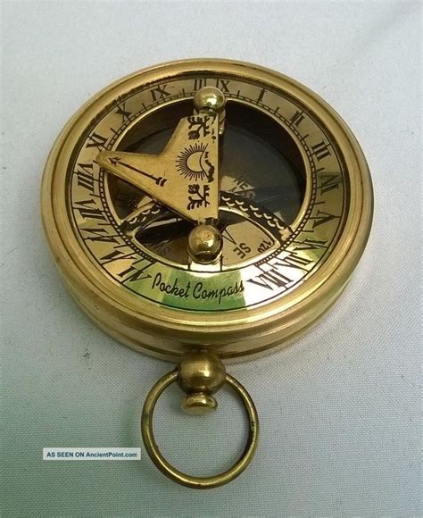 Vintage Maritime West London Antique Brass Sundial Compass Nautical Decor