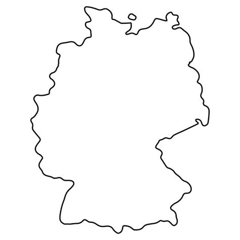 Premium Vector Outline Map Germany Geographic Borders Country