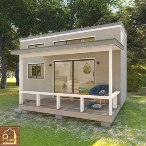 Sqm Tiny House Plan With Porch And Loft Basic Floor Etsy Canada