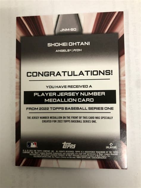 Yahoo オークション 2022 Topps Series 1 Shohei Ohtani Jersey Numb