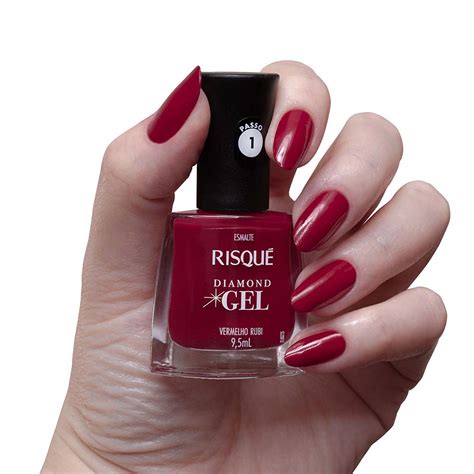 Risque Vermelho - Esmalte Risqué Diamond Gel Vermelho Rubi Cremoso 9,5ml