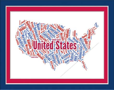 Untied States Of America Word Art Etsy