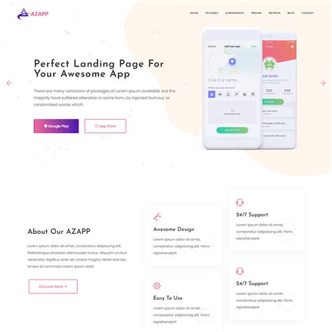 Mobile App Landing Page Template - MasterBundles