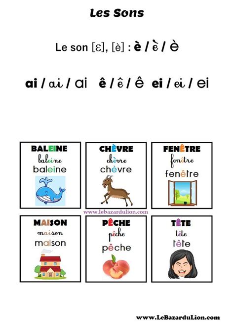 Le son [è] (ε) | Affichage maternelle, Affichage, Apprentissage