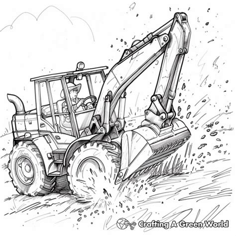 Backhoe Coloring Pages Free Printable