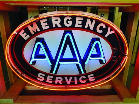 Aaa Emergency Service Porcelain Neon Sign Auburn Fall Rm Sotheby S