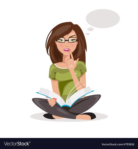 Girl Thinking Royalty Free Vector Image Vectorstock