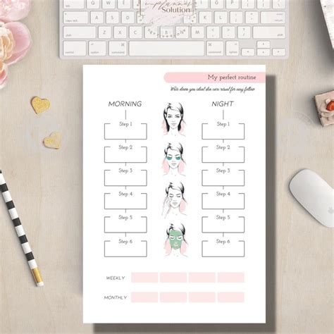 Beauty Planner Printable Skin Care Planner Beauty Routine Etsy