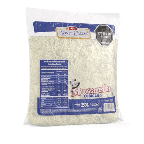 Queso Mozzarella Cubicado 2 5 Kg River Cheese