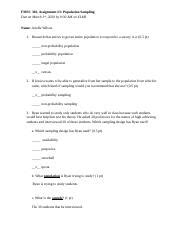 Assignment Population Sampling Fmsc Assignment Population