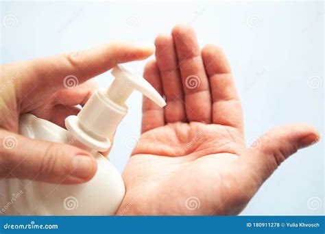 Man Wash His Hands With Liquid Soap Stock Photo Image Of Care