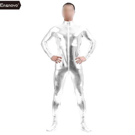 Aliexpress Buy Ensnovo Men Nylon Lycra Spandex Suit Black Shiny