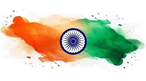 Watercolor Painting of Indian National Flag in a White Background | Premium AI-generated image