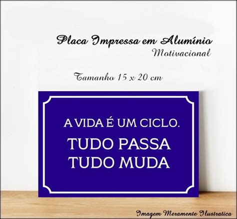 Placa Decorativa Em Alum Nio A Vida Um Ciclo Elo