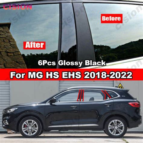 For MG HS EHS 2018 2022 6Pcs Car Window Door Column B C Pillar Post