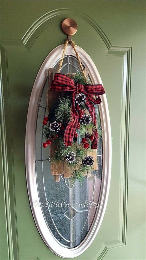 Christmas Sled Door Decor Farmhouse Christmas Sled Buffalo Etsy