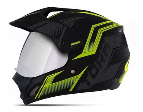 Casco De Moto Cerrado Motard Cross Visera Con Espejo Talla Color