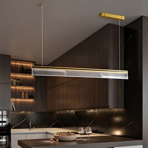 Modern Style Linear Shape Island Light Metal 1 Light Pendant Light In