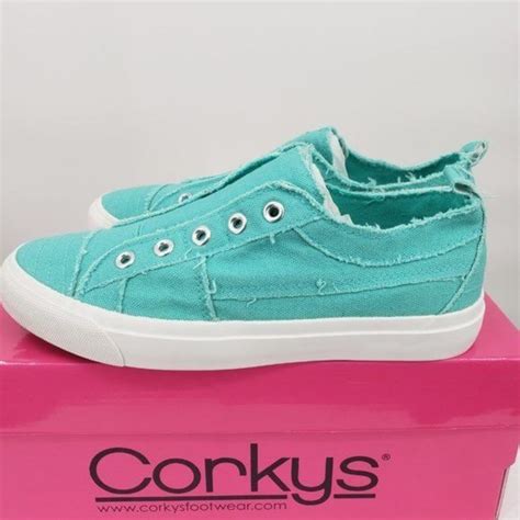 Corkys | Shoes | Corkys Babalu Aqua Slip On Sneakers Distressed Flats ...