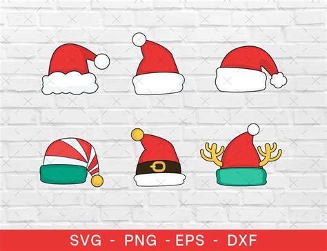 Santa Hat SVG, Christmas Hat Svg Bundle, Christmas Hat Svg, Santa Hat ...