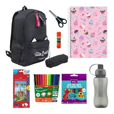 Kit Material Escolar Infantil Barato Volta As Aulas Envio