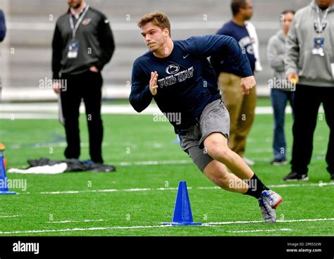 Defensive End Garrett Sickels Completes The Three Cone Drill During