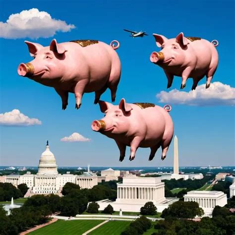 Pig Flying Over Washington DC