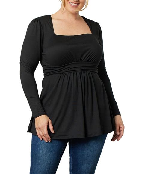 Kiyonna Plus Size Delilah Long Sleeve Top Macys