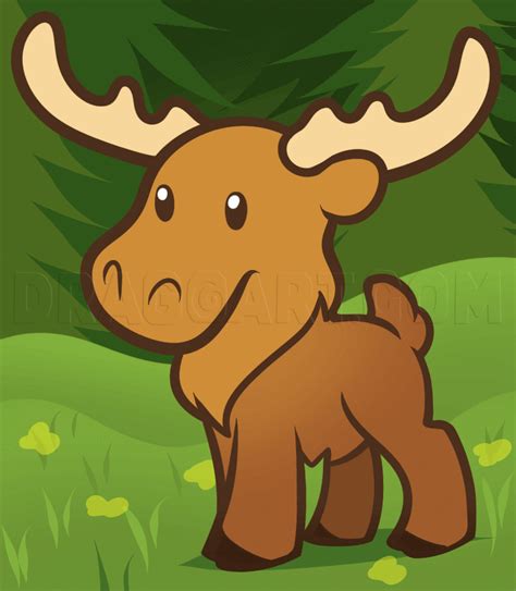 How To Draw A Cartoon Moose Easy