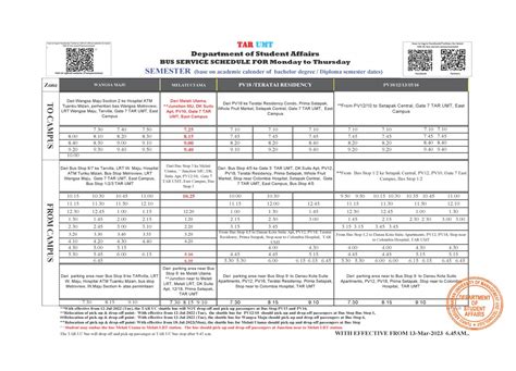 Tar Umt Kl Bus Service On Twitter Tar Umt Bus Service Schedule