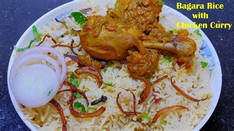 Bagara Rice With Chicken Curry Telangana Style Bagara Rice Chicken