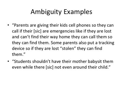 Ambiguity Lesson 1