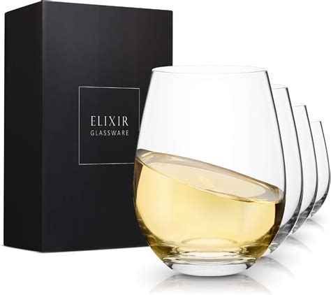 Elixir Glassware Stemless Wine Glasses Hand Blown Red White Wine