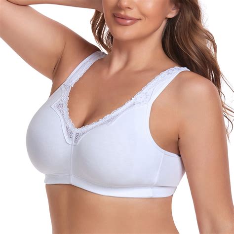 Women Full Coverage Non Padded Wirefree Plus Size Minimizer Cotton Bra 46c