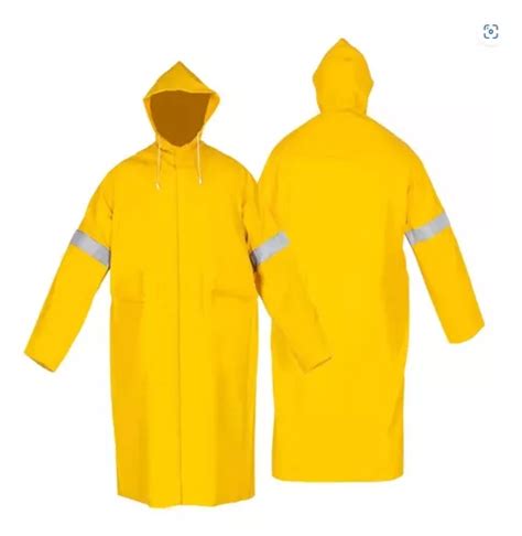 Impermeable Tipo Gabardina Con Reflejante Paq Pzas