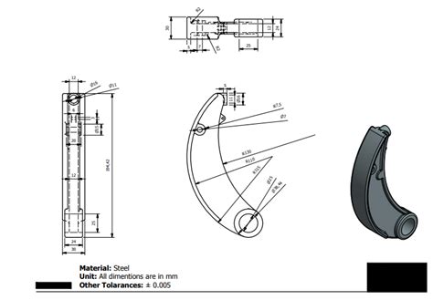 Autodesk Inventor D Cad Drawing Of A Brake Shoe Thousands Of Free