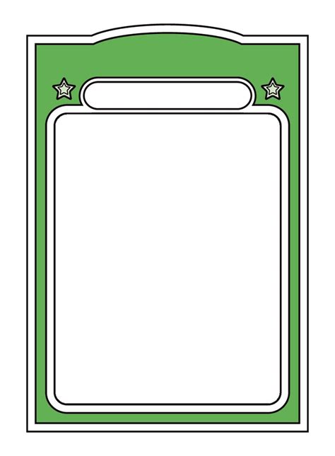 A Green And White Card With Stars On The Top In Front Of A White