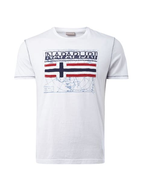 Napapijri T Shirt Mit Gro Em Logo Aufn Her Wei Online Kaufen