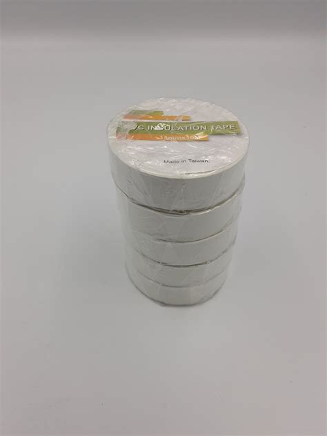 5 Rollen Witte Isolatie Of PVC Tape Van 15mm Breed En 10meter Lang