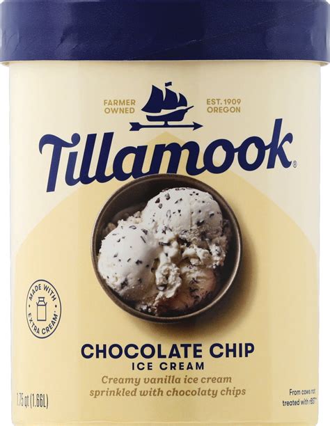 Tillamook Chocolate Chip Ice Cream 56 Oz 175 Qt